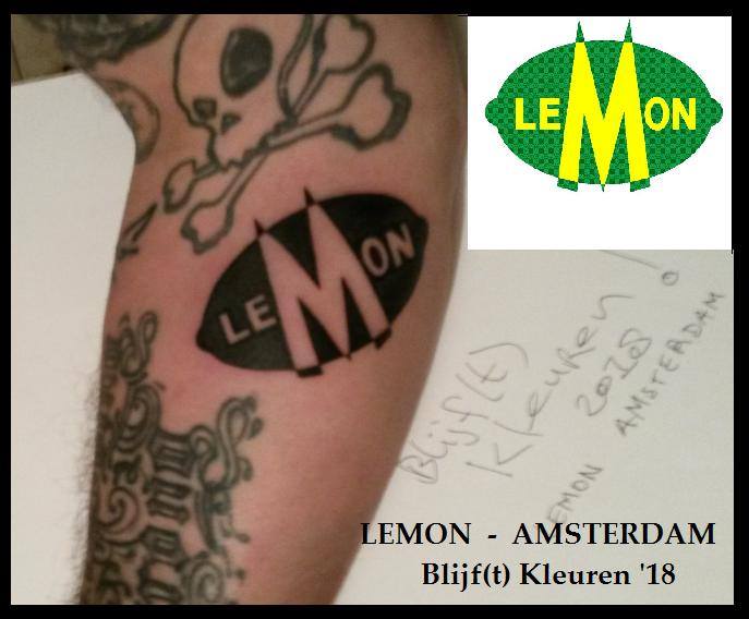 Tattoo Lemon Amsterdam on arm fan