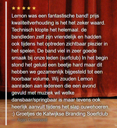 Review show Lemon Amsterdam in de Katwijkse Branding Surfclub