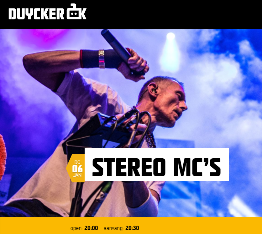 Lemon Amsterdam support act Stereo MCs